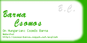 barna csomos business card