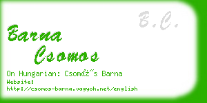 barna csomos business card